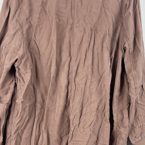 DEX Windbreaker Jacket Size 2X Pink Long Sleeve Full Zip Band Collar Pockets - Picture 8 of 9